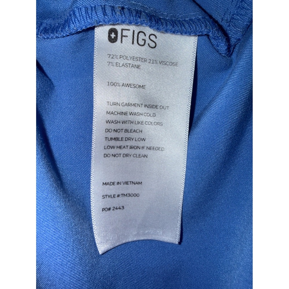 FIGS Leon Scrub Top Mens Large Blue V-Neck Short Sleeve Pocket TM3000 Healthcare - Picture 3 of 6